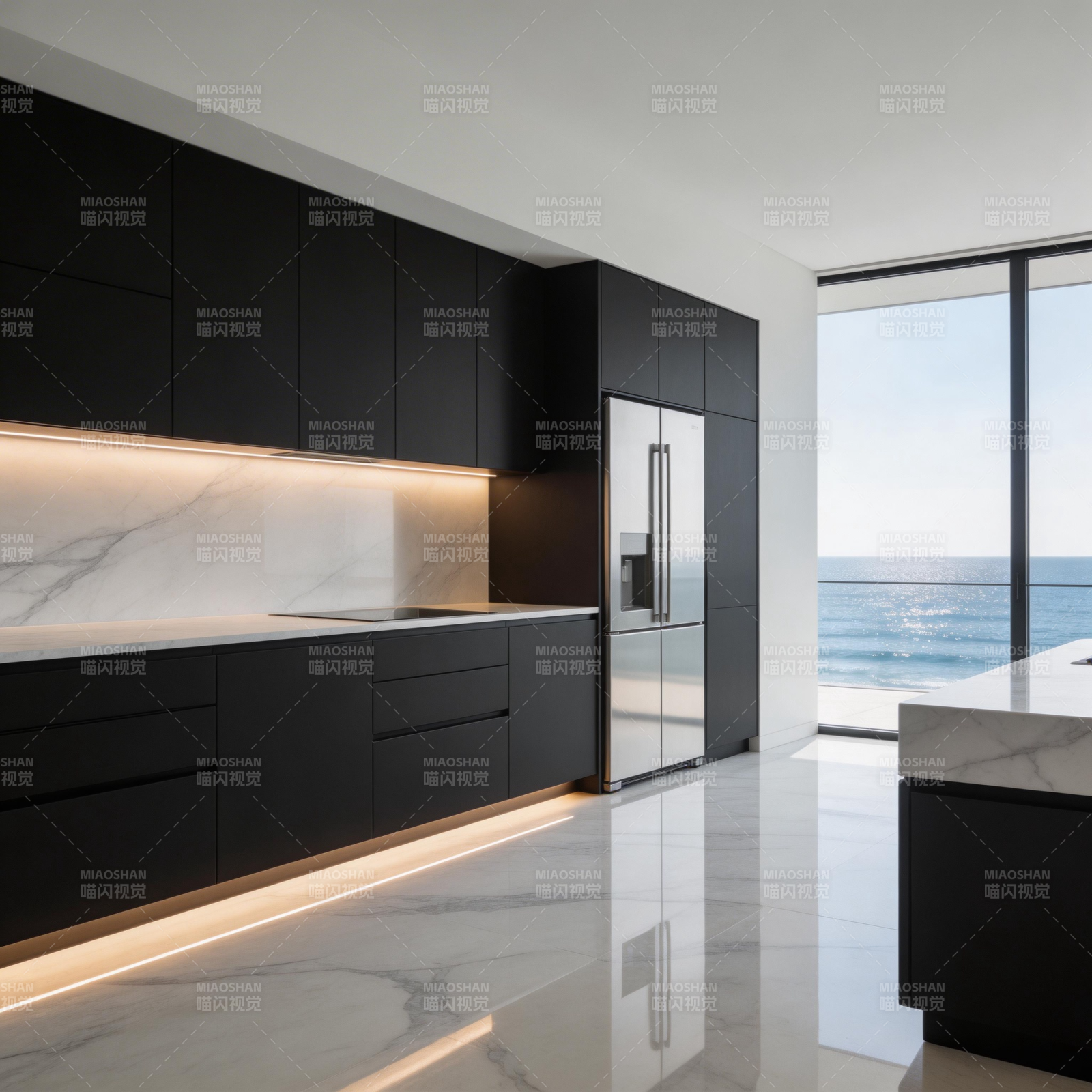 现代厨房海景设计图片