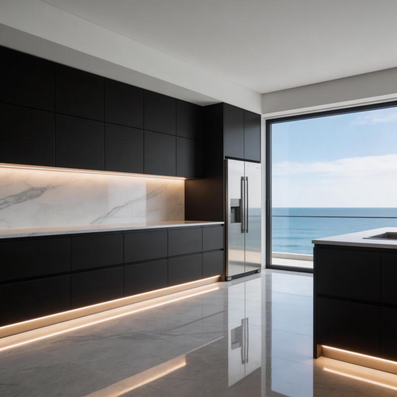 现代海景厨房图片