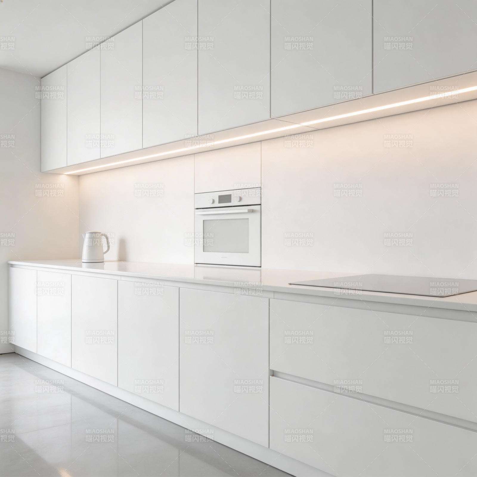 极简白色厨房图片