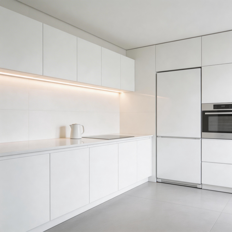 极简白色厨房设计图片