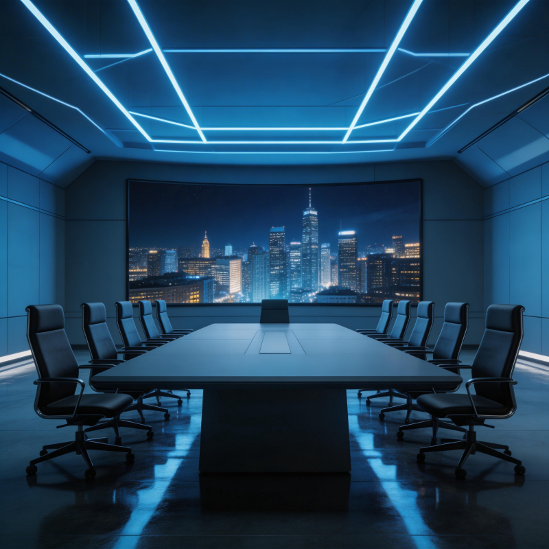 未来会议室夜景图片