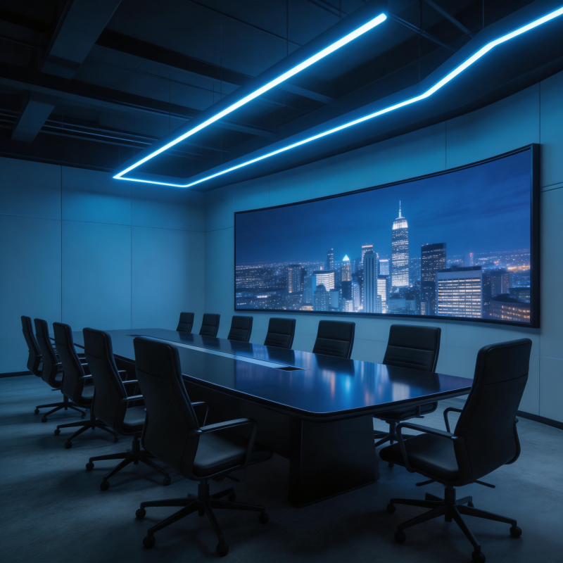 未来会议室夜景图片