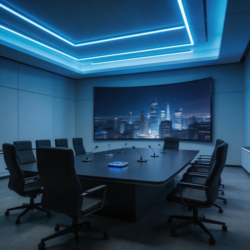 未来会议室夜景图片