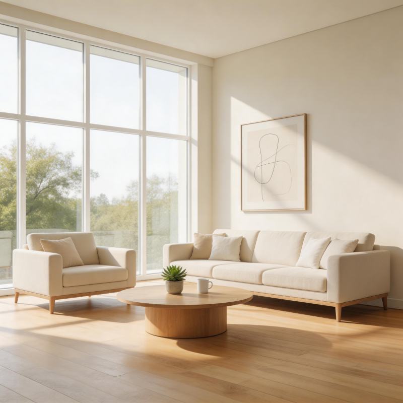 简约客厅阳光明媚图片