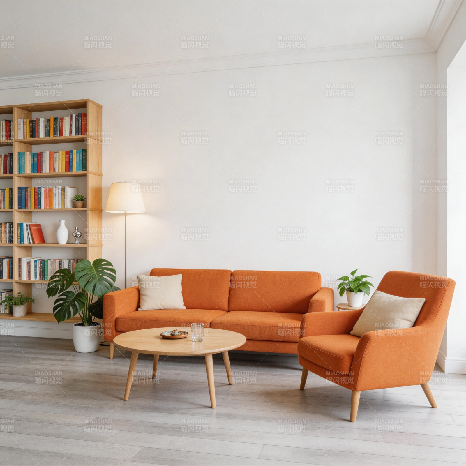 温馨橙色客厅图片