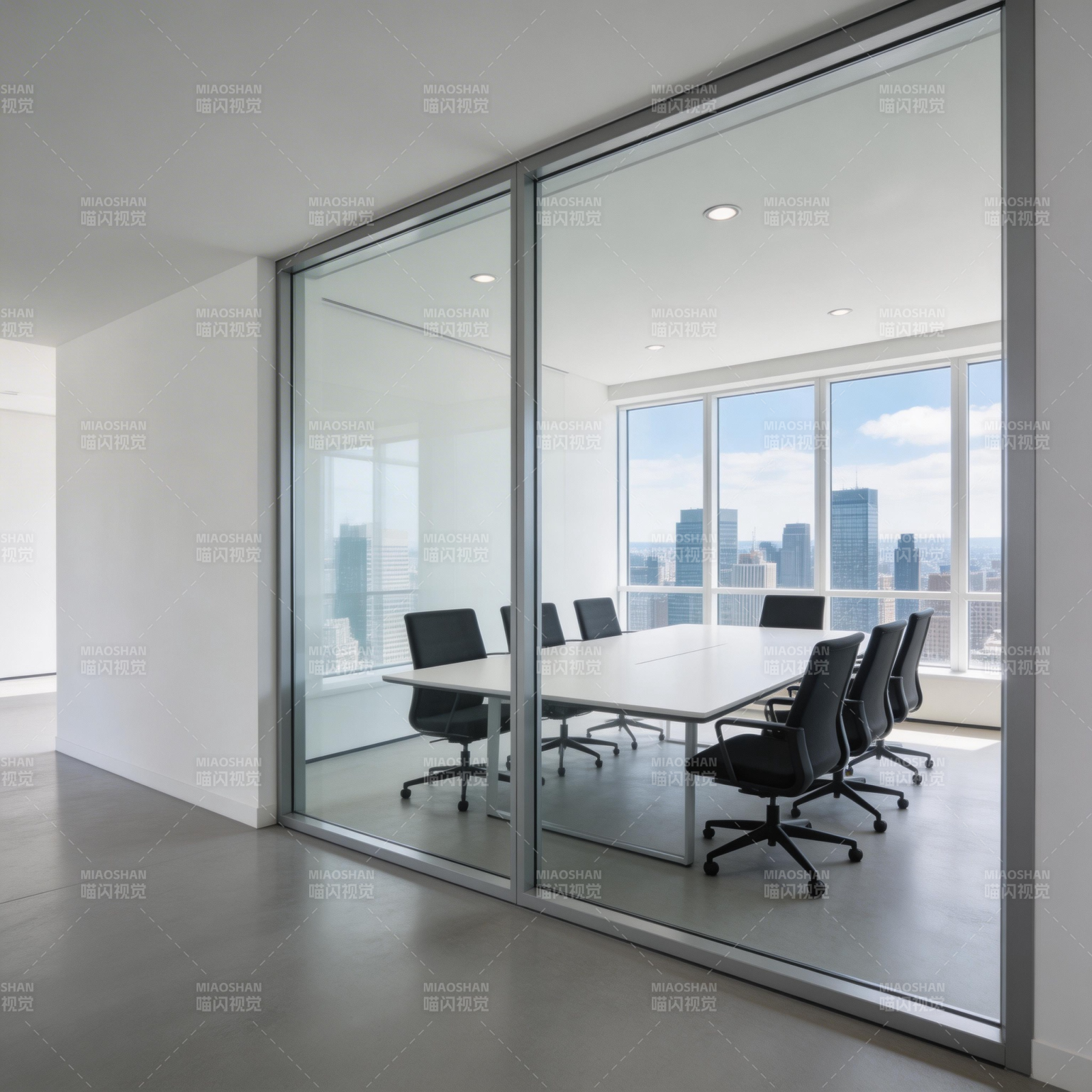 现代会议室全景图片