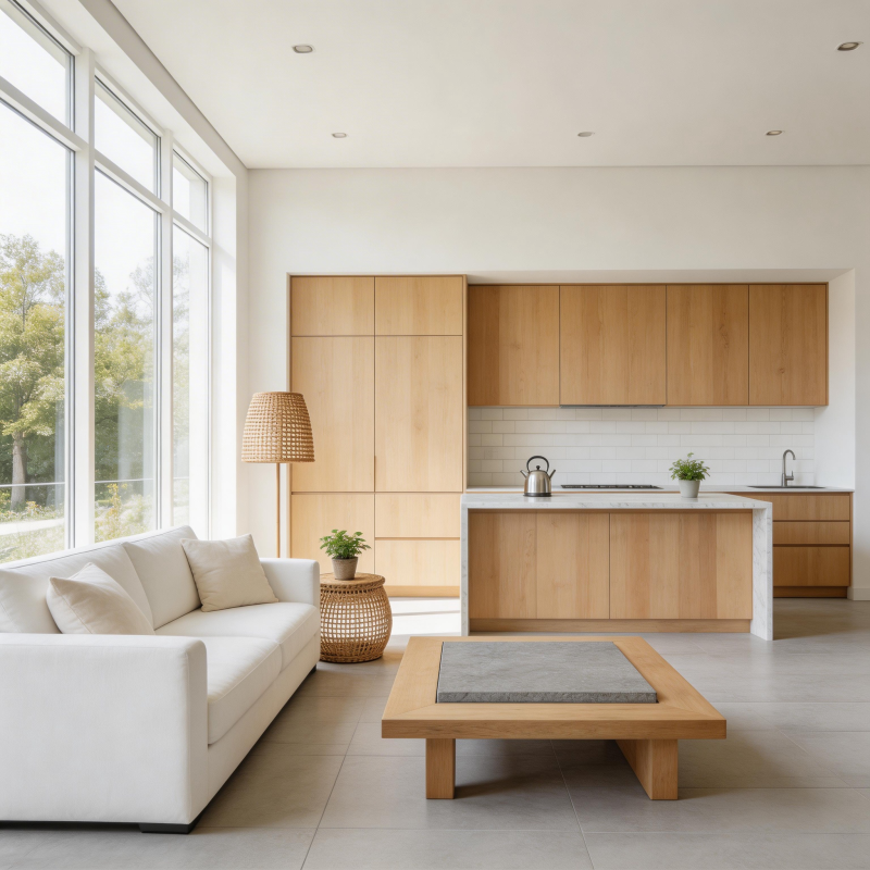 现代简约客厅厨房图片