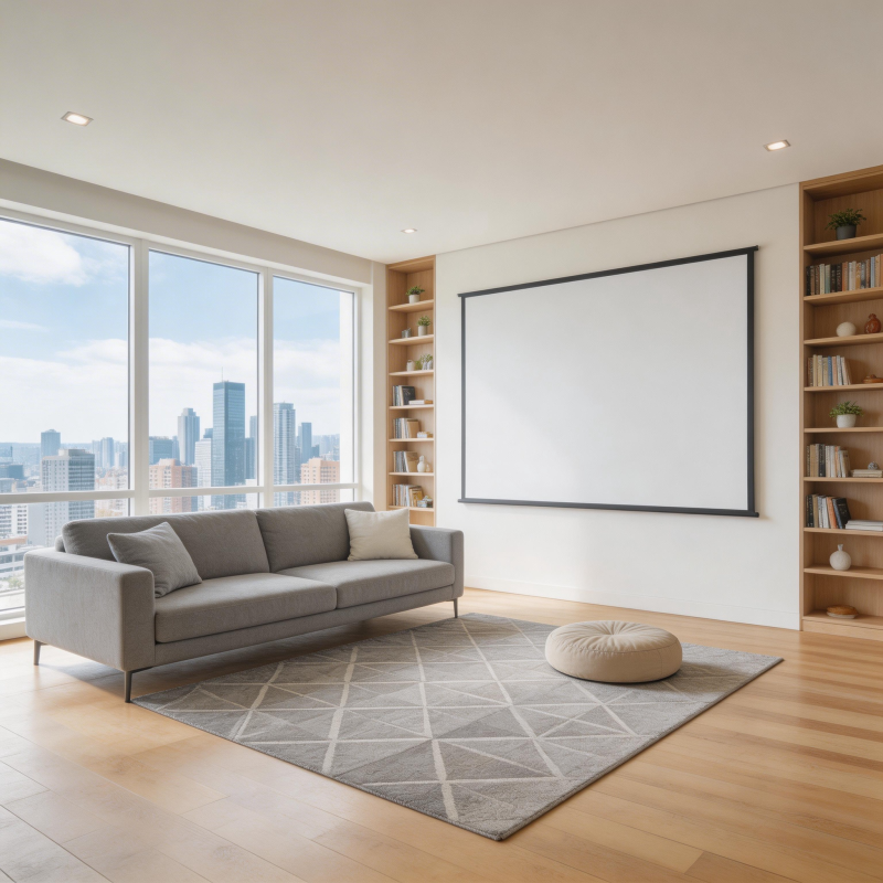 现代客厅投影区图片