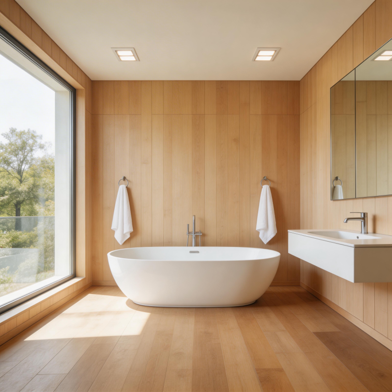 现代木质浴室图片