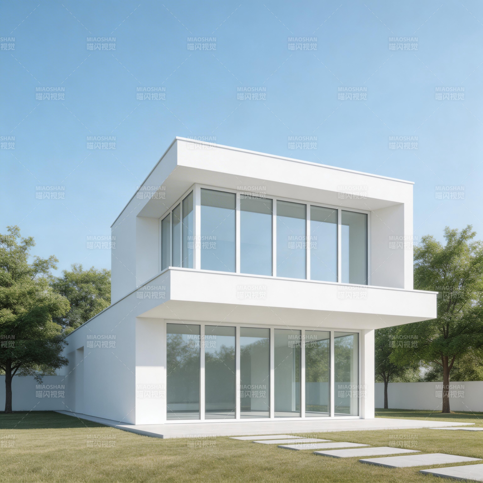 现代简约白色住宅图片