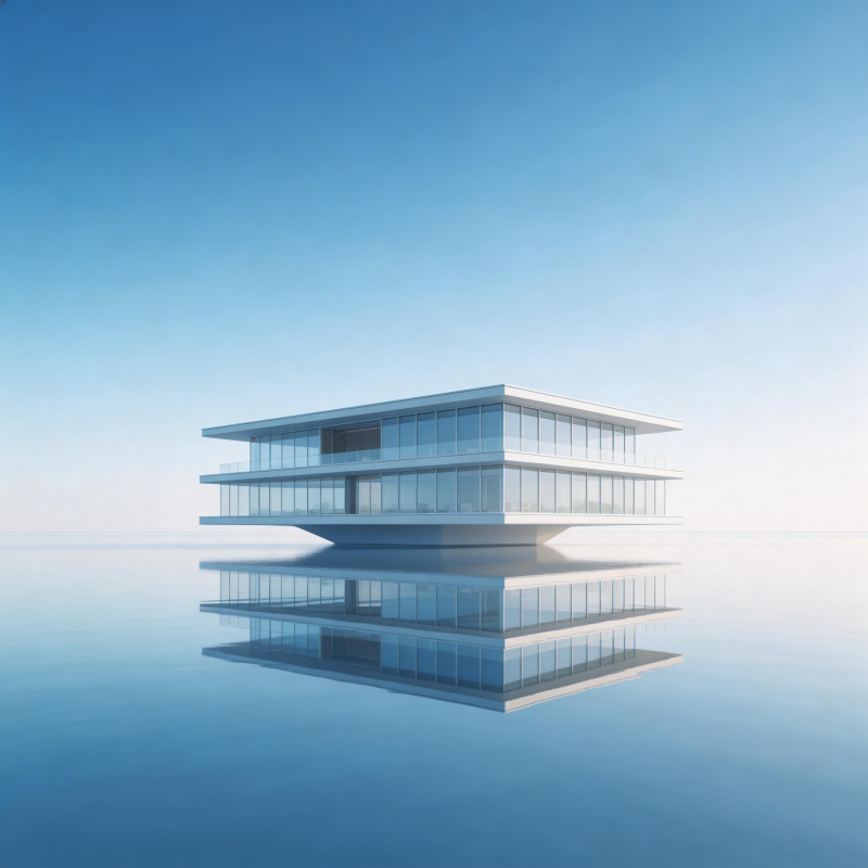 浮空建筑镜像湖图片