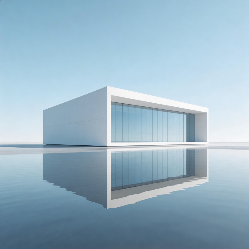 极简建筑倒影图片