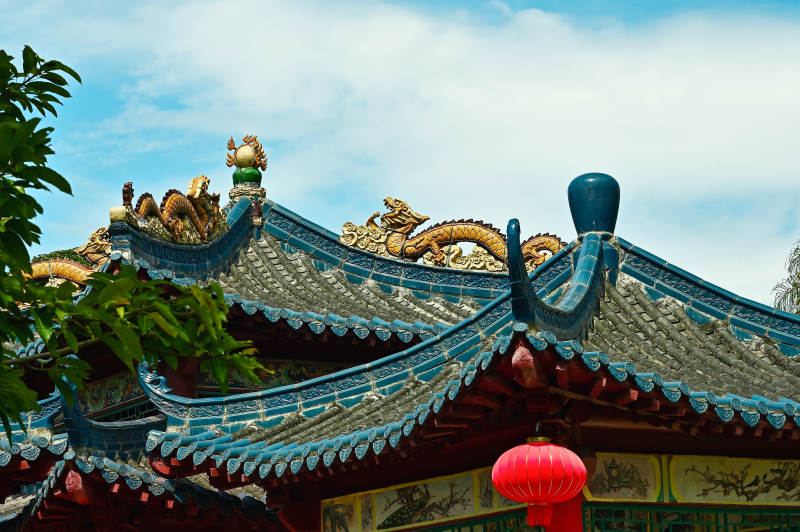 古建筑飞檐龙雕图片