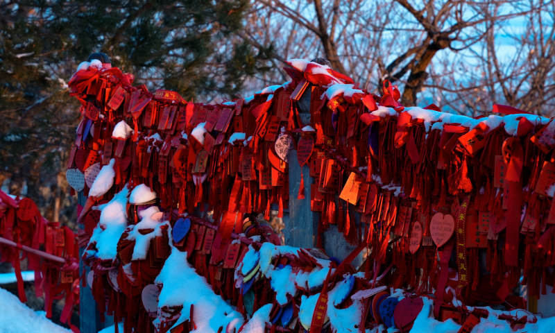 雪中红心祈愿墙图片