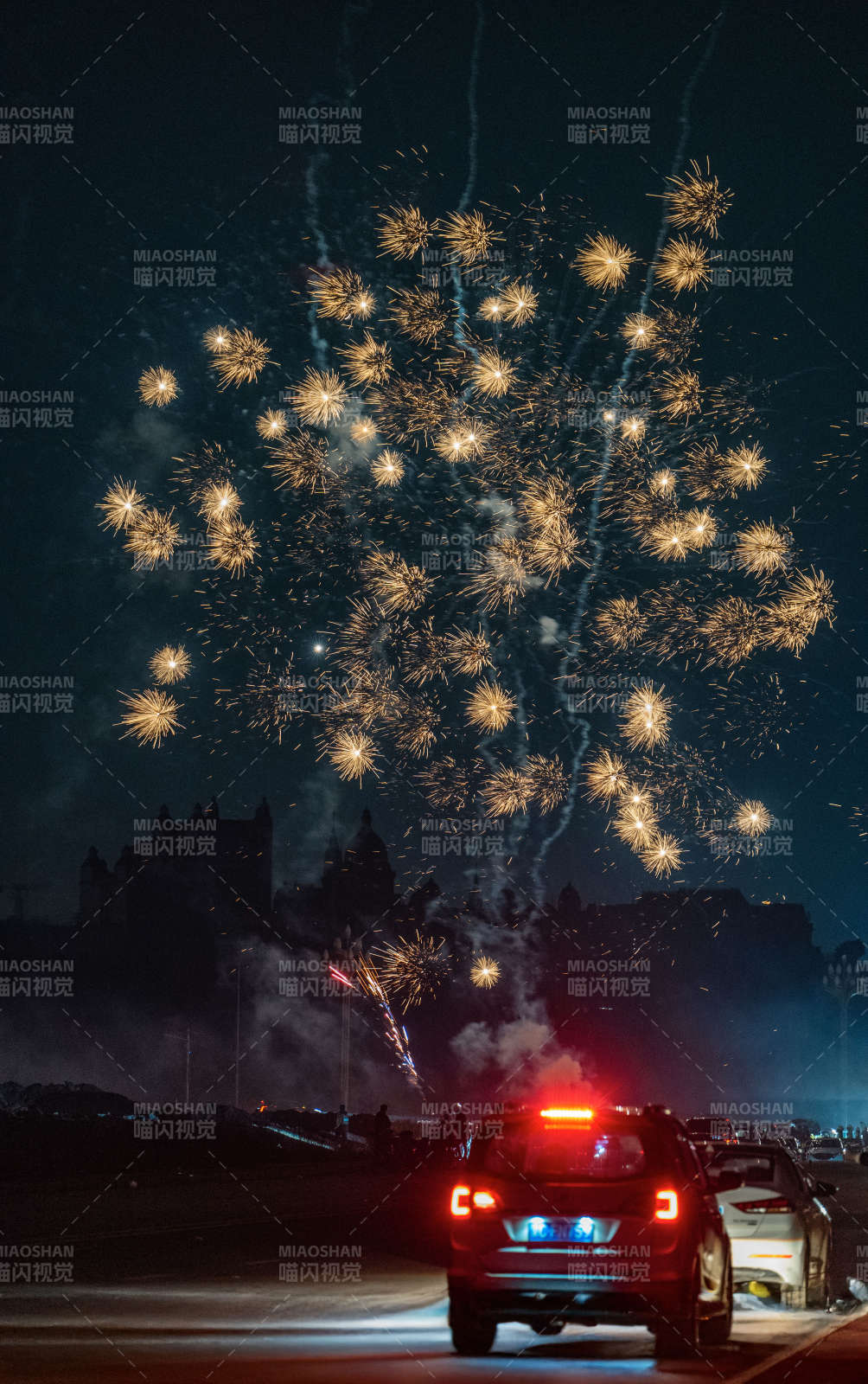 夜空烟花绽放图片