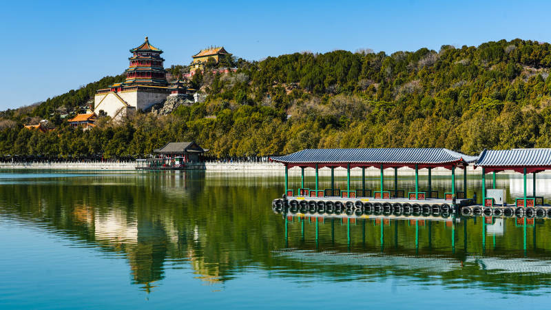 颐和园昆明湖湖景图片