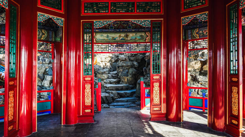 颐和园红门庭院景致图片
