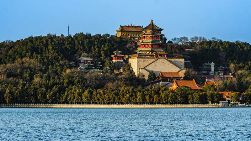 颐和园湖畔风光图片