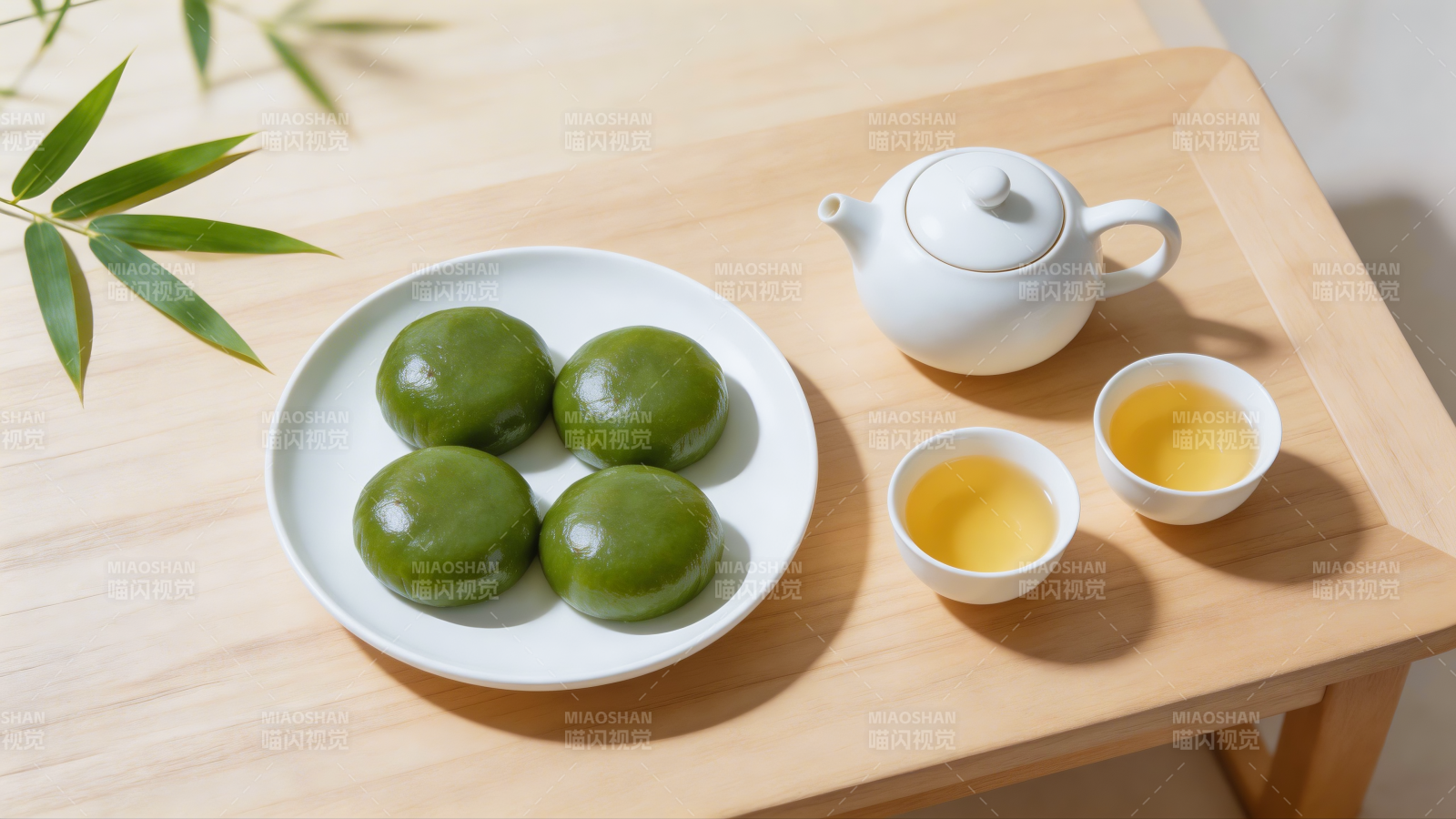 青团茶点静谧时光图片