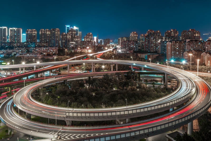 城市夜景立交桥图片