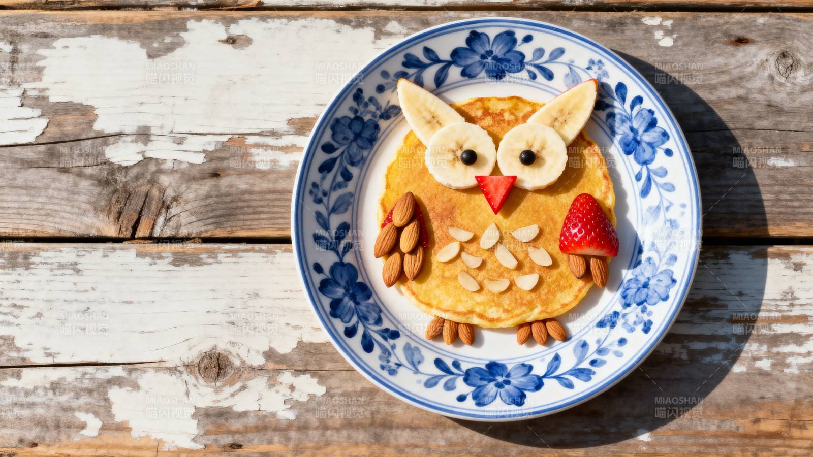 猫头鹰煎饼创意早餐图片