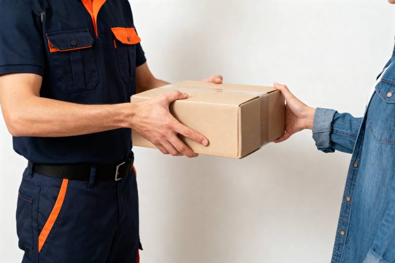 快递员递送包裹图片