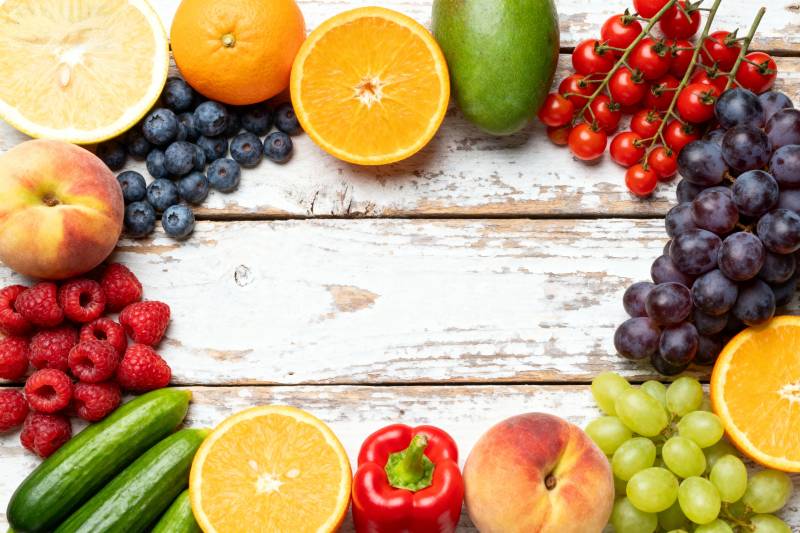 新鲜水果蔬菜拼盘图片