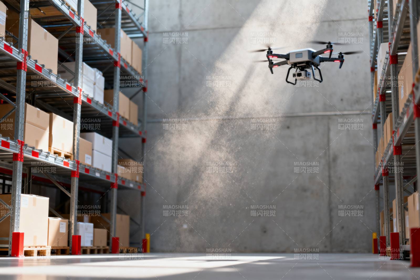 仓库中的无人机飞行图片