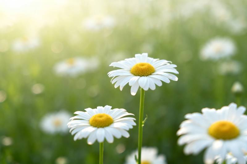 雏菊在阳光下绽放图片