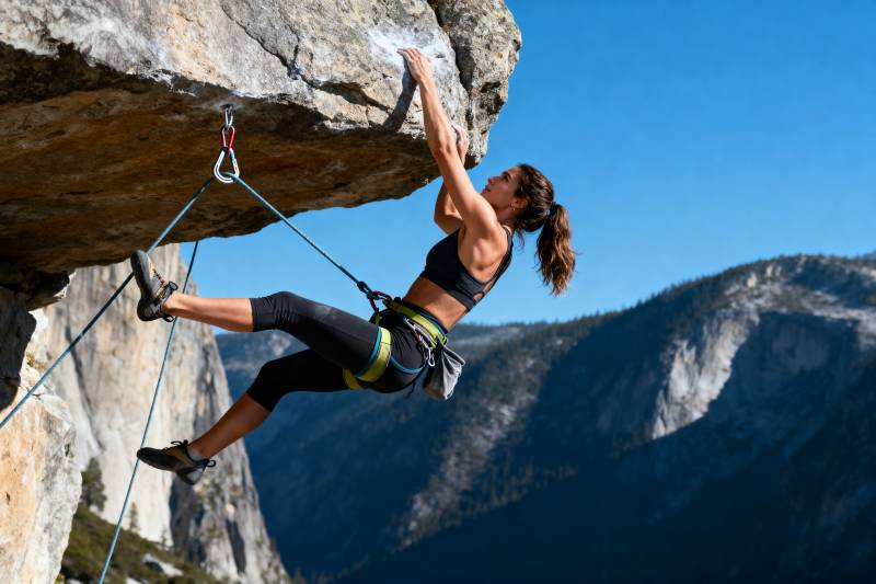 攀岩者挑战峭壁图片