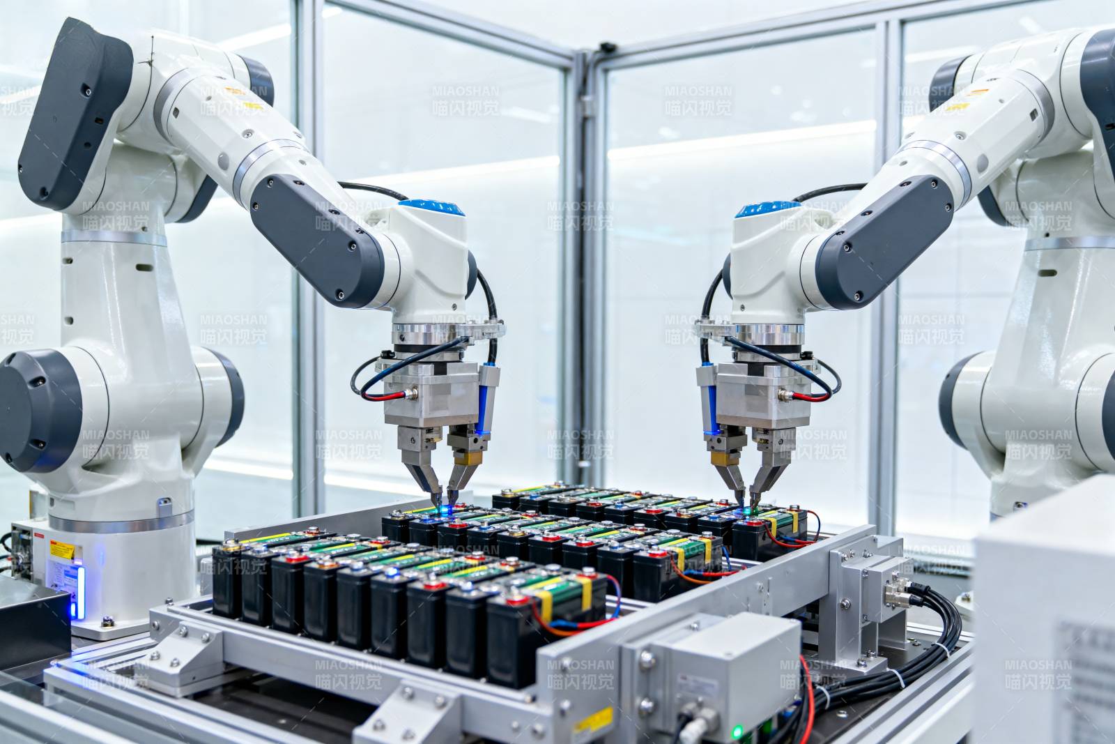 智能机器人组装电池图片