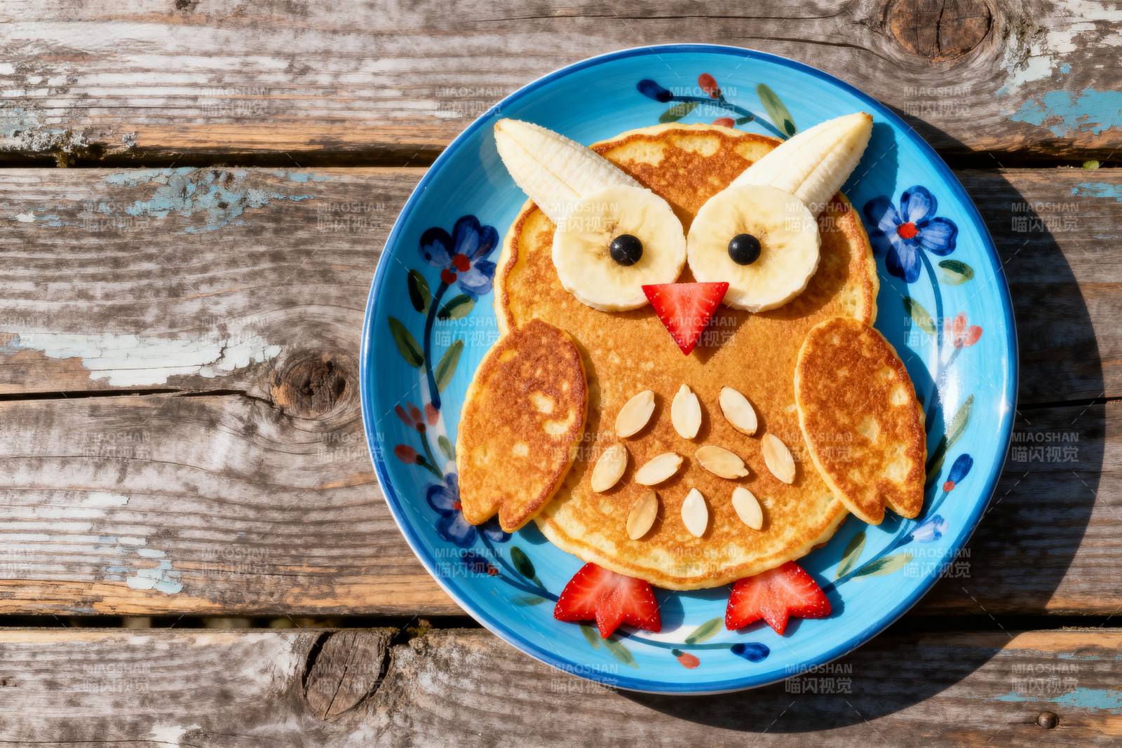 猫头鹰煎饼创意早餐图片