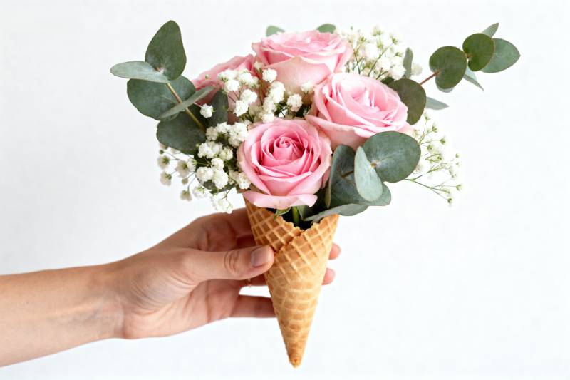 花束冰淇淋图片