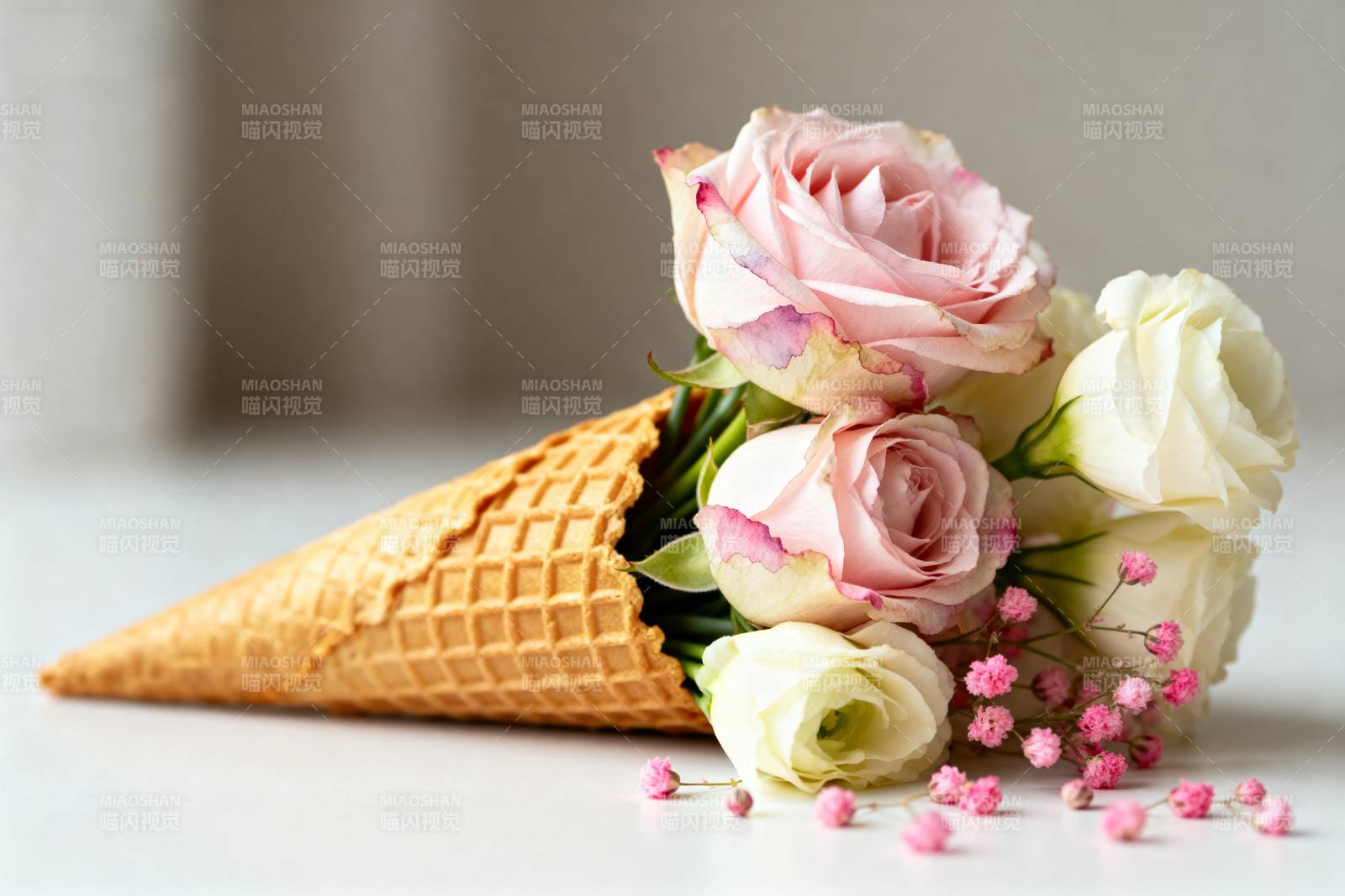 花香冰淇淋图片