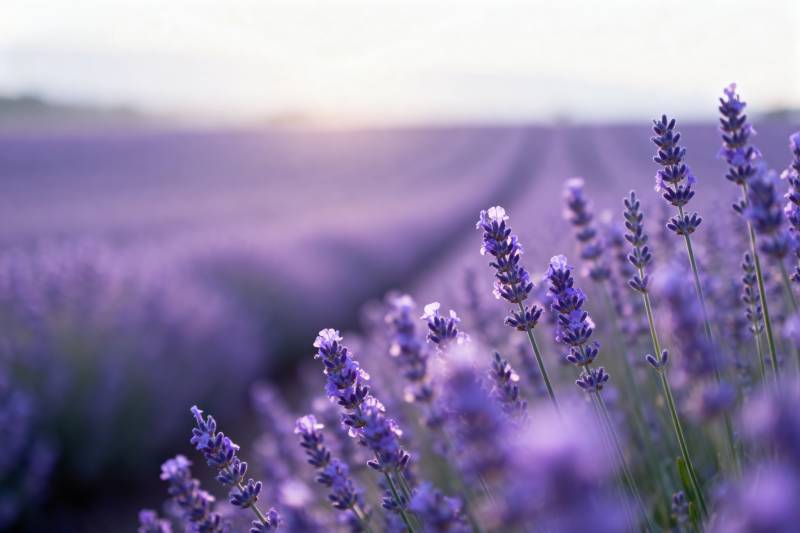 薰衣草田的紫色梦境图片