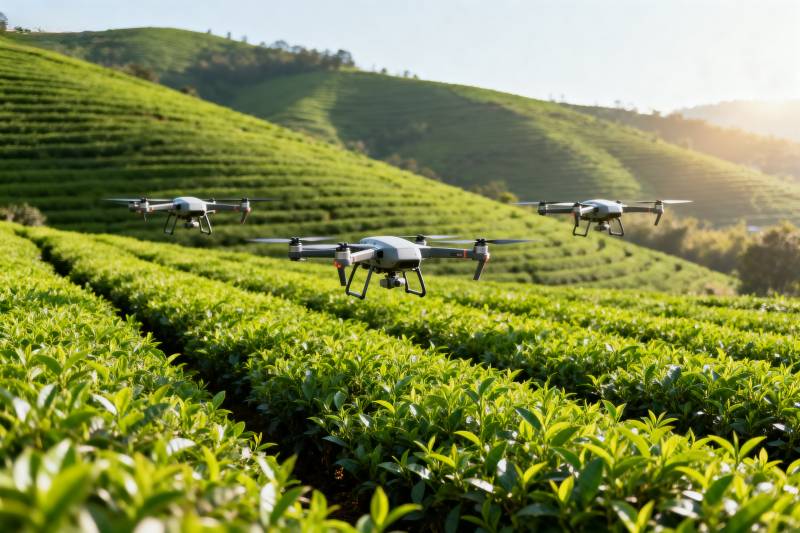 无人机茶园巡检图片