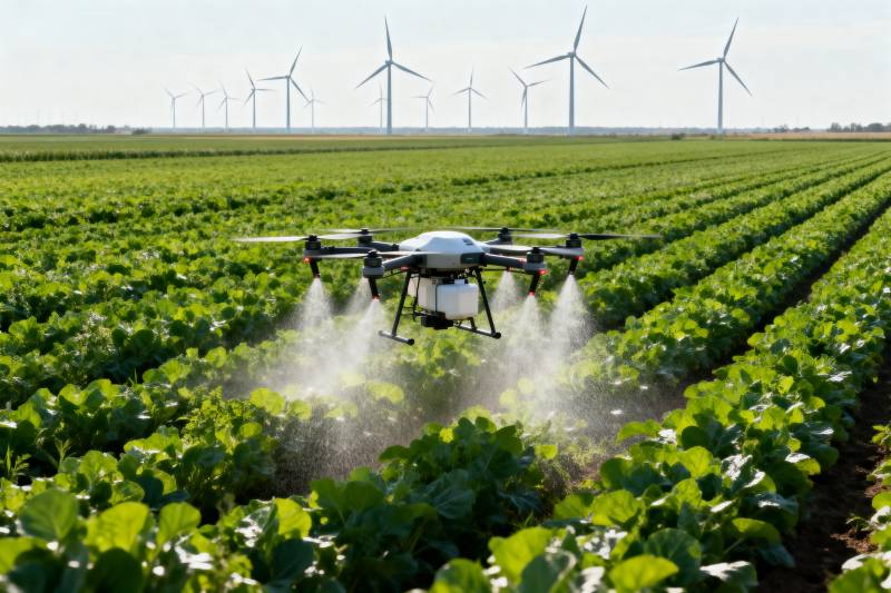 无人机农田喷洒图片