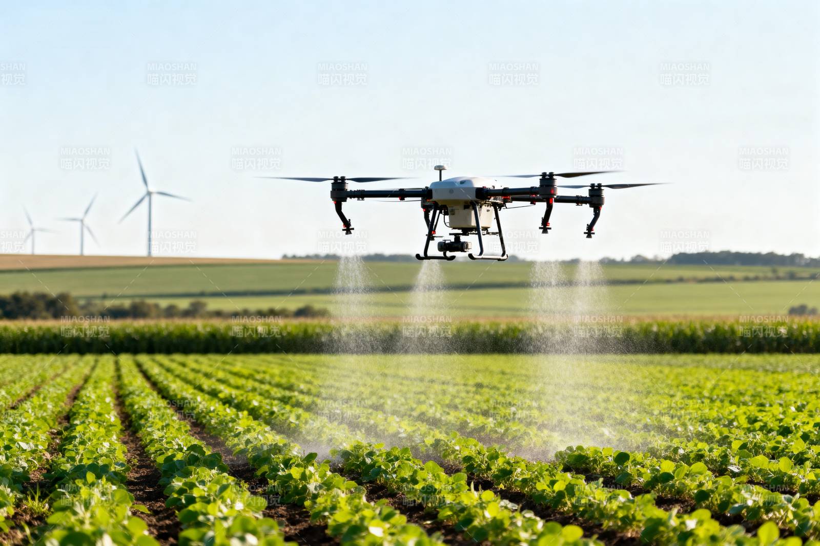 无人机喷洒农田图片