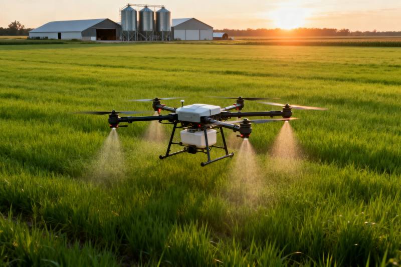 无人机农田喷洒图片