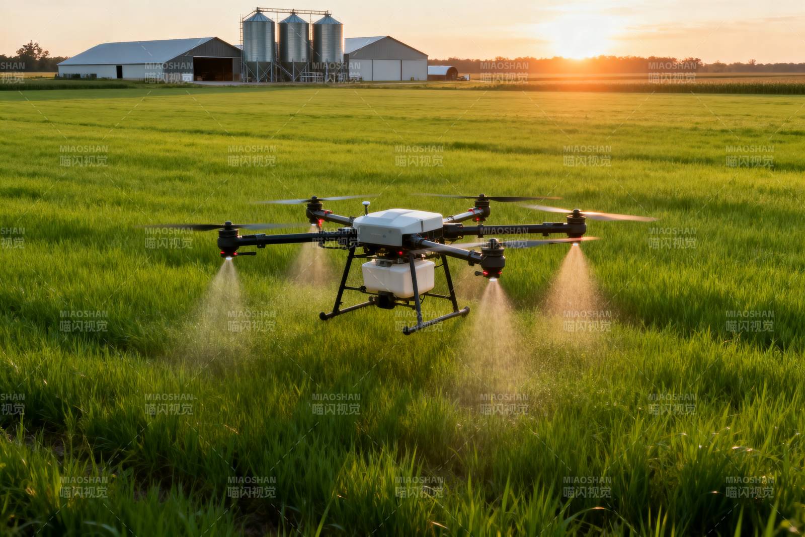 无人机农田喷洒图片