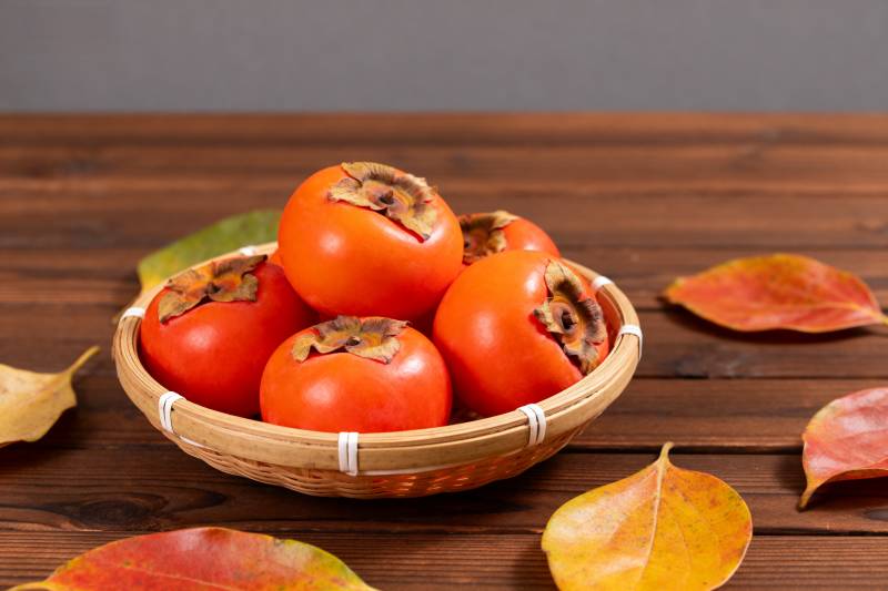 秋日柿子静物图片