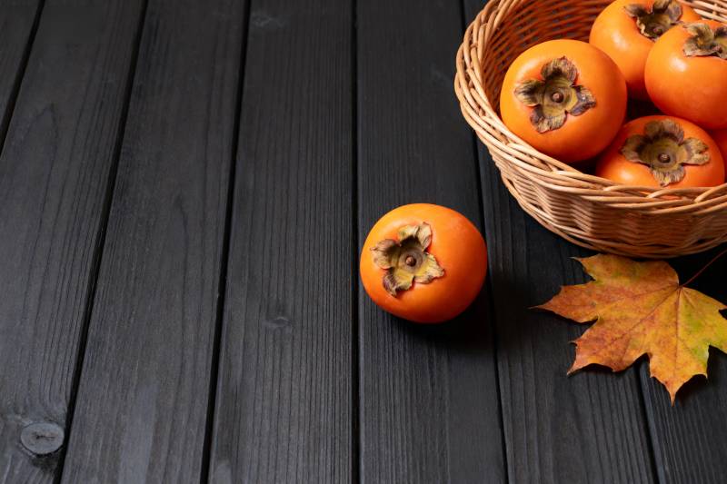 秋日柿子静物图片