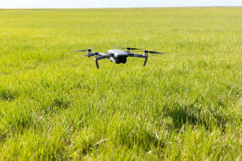 无人机飞越绿野图片