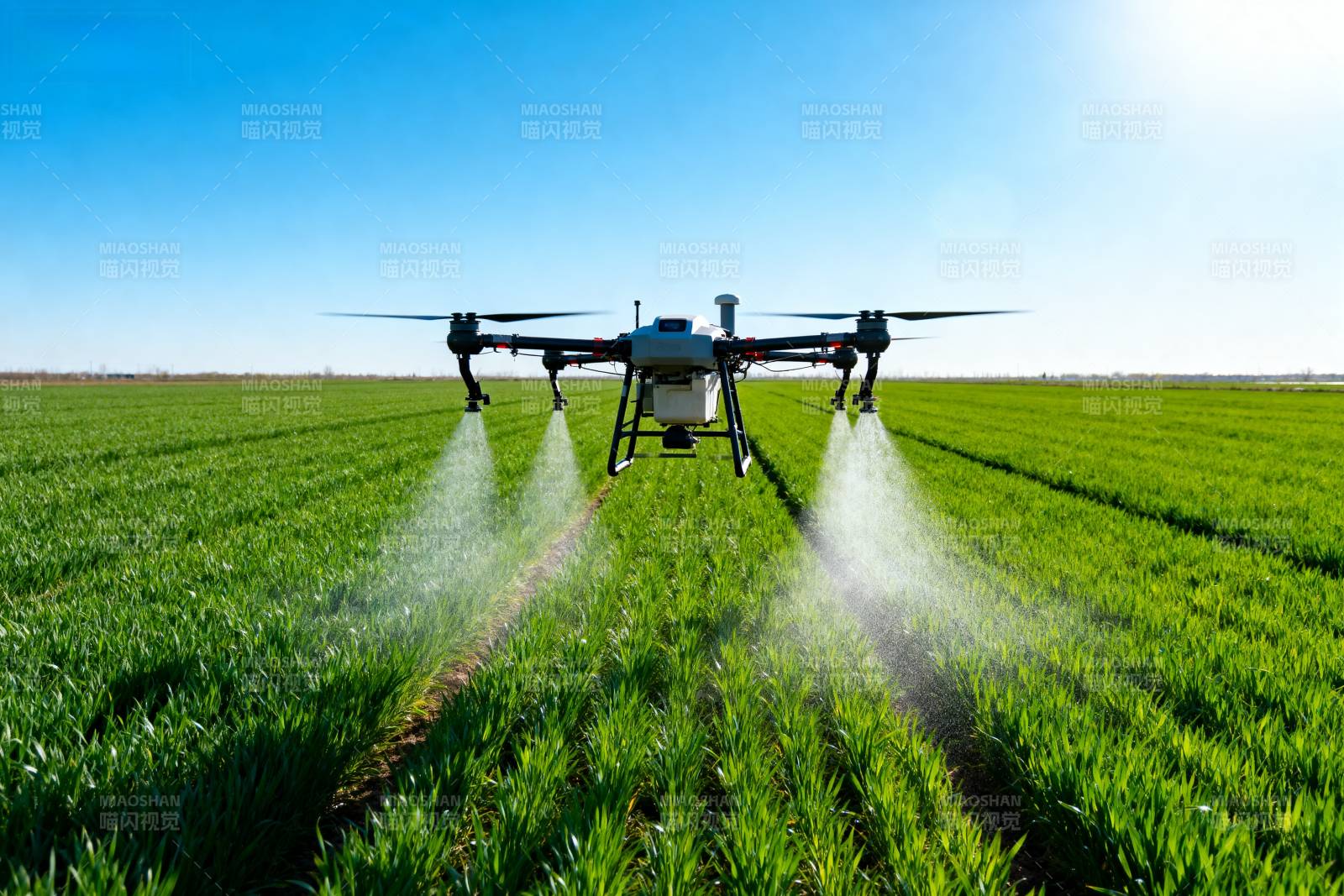 无人机喷洒农田图片