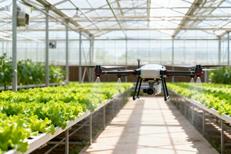 温室无人机喷洒图片