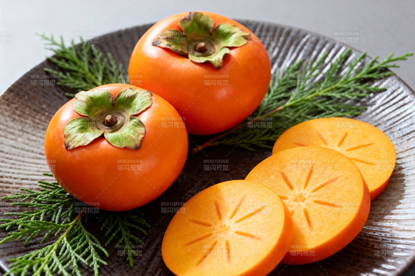 柿子切片摆盘图片