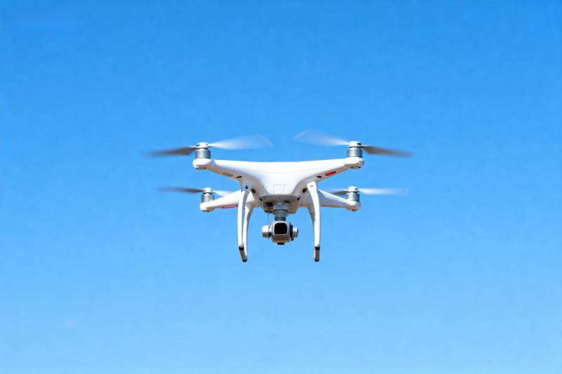 无人机翱翔蓝天图片