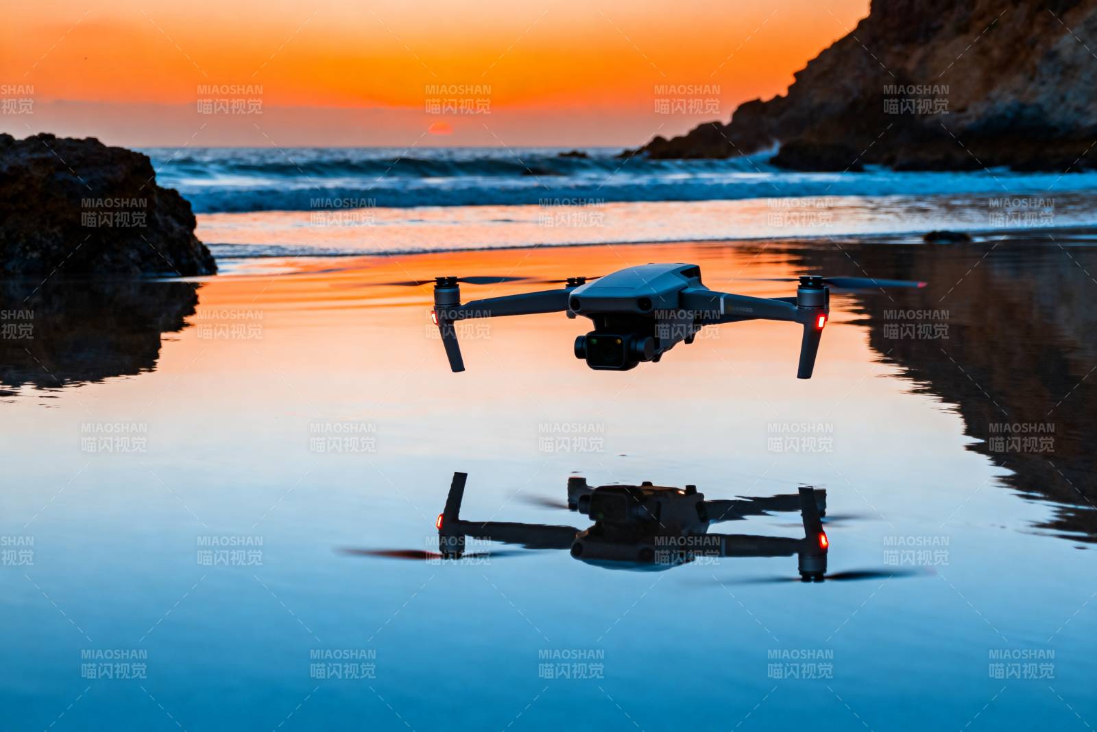 无人机掠过水面图片