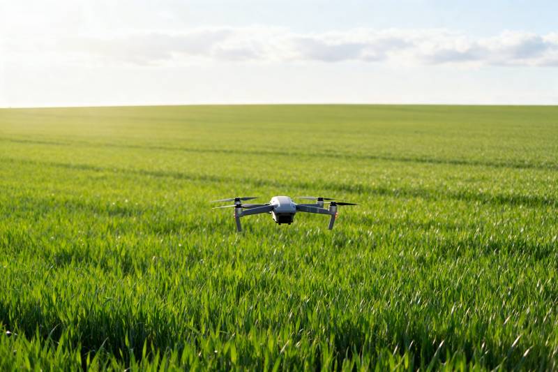 无人机飞越绿野图片