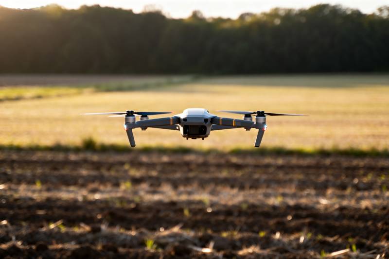 无人机田野飞行图片